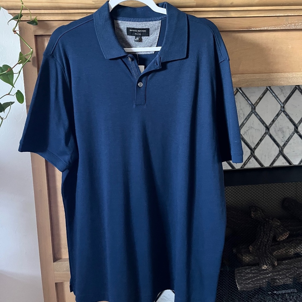 Banana Republic Navy Dress Polo, XL